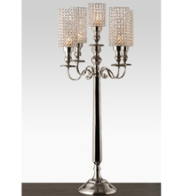 Silver Candelabra with crystal votive, for Weddings