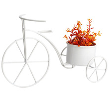 SHAH Powder Coated Metal white bicycle planter