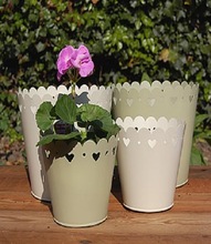 white finished out door garden planters