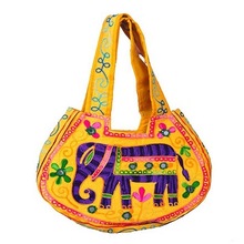 Rajasthani tote bag Elephant Mirror Bag, Color : Beige, Golden, Red, Silver, Yellow, Multi