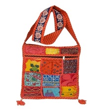 Cotton Fabric Embroidered Sling Bag