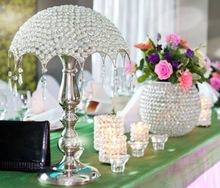 Crystal ball wedding candelabra
