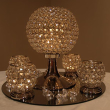 Glass Crystal Candelabra, for Weddings, Color : Brown