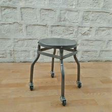 Antique Metal Stool with Wheels, Size : Customized Size