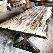 Live Edge Top Industrial Dining Table