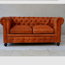 Two Seater Leather Chesterfield Sofa,, for Living Room Furniture, Style : Vintage