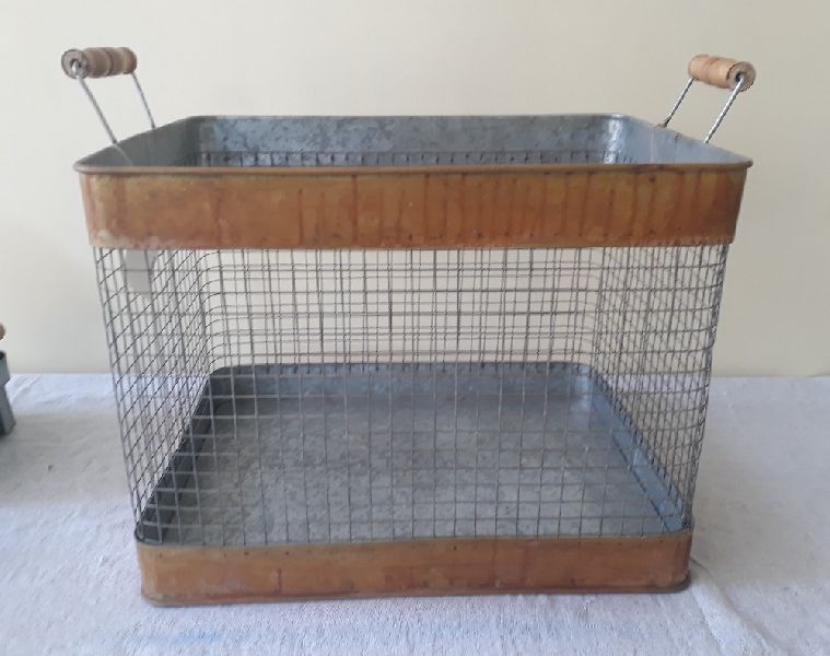 Antique galvanized Wire Basket