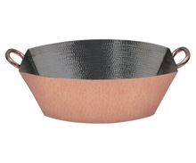 Copper and Steel Hammered Serving Bowl