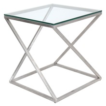 Steel Table with Glass Top