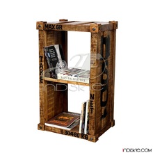 Wooden Industrial Mango Wood Bookcase, Color : Natural