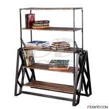 Industrial Style Shelving Bookcase Table