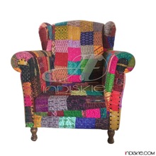 Kantha Fabric Vintage Upholstered Chair