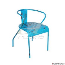 Vintage Metal Blue Color Garden Outdoor Chair