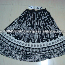 Printed Short Cotton Skirt, Style : Bohemian