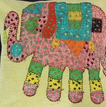 Elephant Zari Worked Traditional Cushion Cover