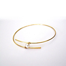 Silver gold plated round shape pearl bracelet