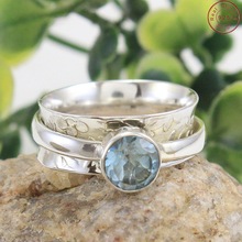  blue topaz meditation ring, Occasion : Anniversary, Engagement, Gift, Party, Wedding