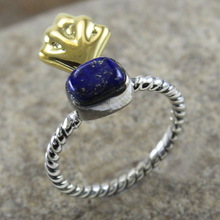 High Polish Lapis lazuli gemstone ring, Gender : Men's, Unisex, Women's