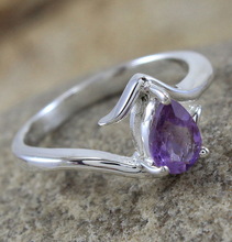 High Polish Silver purple gemstone ring, Occasion : Anniversary, Engagement, Gift, Party, Wedding