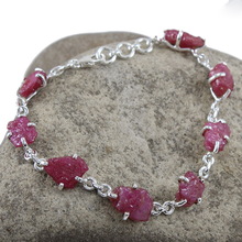 ruby rough gemstone bracelet