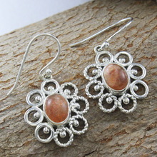 Sun stone gemstone earring