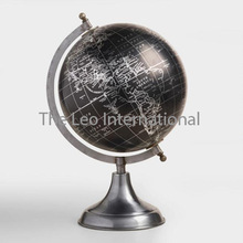 Black map ball globe