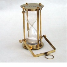 Hanging brass metal Nautical Sand timer, Size : CUSTOMISED
