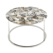 Metal and agate coffee table
