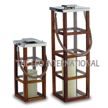  wooden and metal lanterns, for Home Decoration, Size : STANDARD