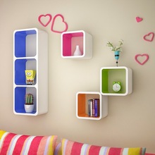 Wooden Cube Wall Shelves, Size : 77.4*16.8*26.8*1.5, 21.8*16.8*21.8*1.5