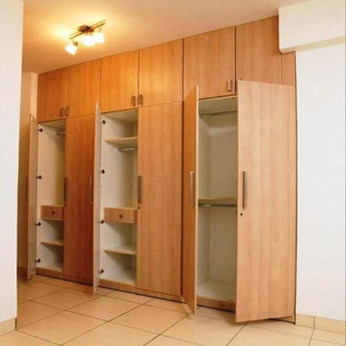 Polished Plain Wooden Modular Wardrobe, for Home Use