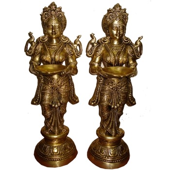 Aakrati Metal Deep lady Statue, for Worship, Feature : India