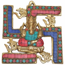 Ganesh coral stone work Wall plate