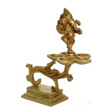 Metal Ganesha Oil Lamp, Size : 7.2x 2.4x8 inch