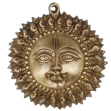Antique Metal Sun Face hanging Statue, Technique : Casting