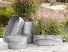 GARDEN FLOWER PLANTER GALVANIZED