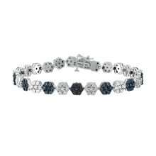 Blue White Diamond Floral