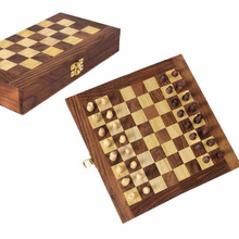 Decorative Folding Travel Chess Set, Color : Brown