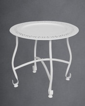 Metal White Moroccan Tray Table