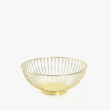 Metal Round Wire Basket, for Food, Color : Gold