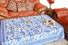 Silk Embroidered oriental cotton table Cover, Style : Plain