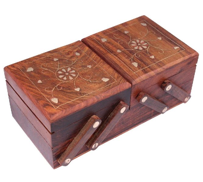 GREENTOUCH CRAFTS Wooden Jewellery Box, for Gift, Feature : Handmade