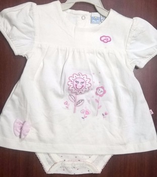 BABY GIRL UNSIE WITH BATCH FLOWER EMBROIDERY TOP