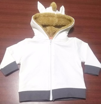 FRENCH TERRY HOODIE WITH FUR INSIDE