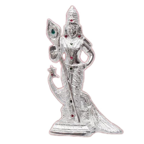 Polished Murugan Silver Statue, for Home, Office, Shop, Size : 10feet, 2feet, 4feet, 6feet