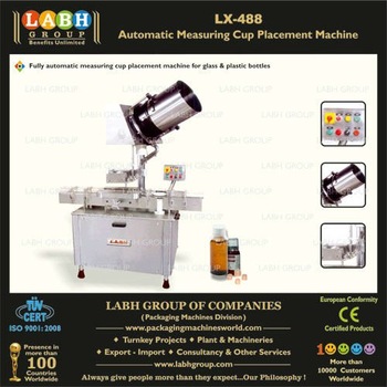 Automatic measuring cup placement machine, Packaging Type : Bottles