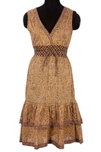 block printed casual dress