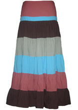 ladies long cotton fabric wrap skirt