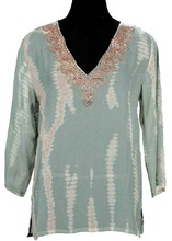 Women georgette fabric long tunic top