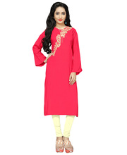 Girls Stylish Casual Wear Embroidery Kurtis, Size : Chest 42 inch, Length 47 Inch